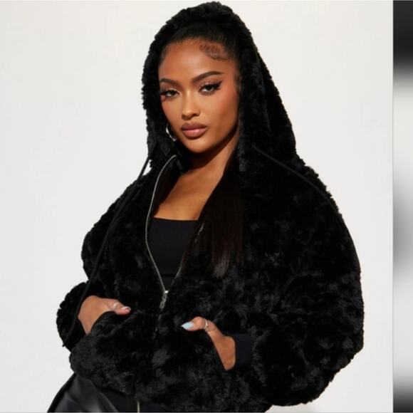 NEW Leopard Reversible Jacket, Size Small Faux Fur Jacket Black - Picture 1 of 9